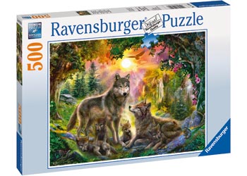 RAVENSBURGER - WOLF FAMILY IN SUNSHINE PUZZLE 500PC Online Sale