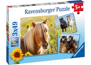 PUZZLE 3X49 LOVING HORSES Online now