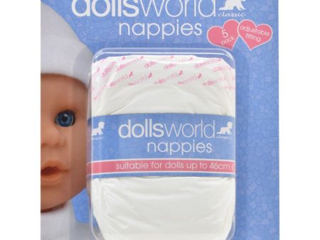 DOLLSWORLD NAPPIES 5PK For Cheap