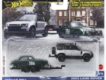 2025 Hot Wheels Team Transport #74 Jaguar MK1 and 2023 Land Rover Defender 110 Online Sale