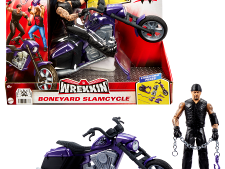 WWE Wrekkin’ Slamcycle Vehicle & Undertaker Action Figure, Toy Morotcycle With Breakaway Parts Cheap