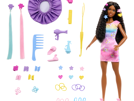 Barbie “Brooklyn” Hairstyling Doll & Playset With 50+ Accessories, Includes Extensions, Bonnet & More Supply