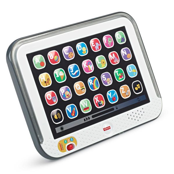 Fisher-Price Pretend Tablet Learning Toy With Lights And Music, Gray, Baby And Toddler Toy Online now