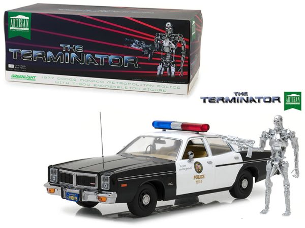 1977 Dodge Monaco Metropolitan Police with T-800 Endoskeleton Figure on Sale