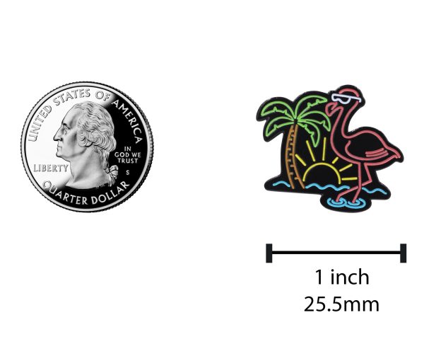 Neon Flamingo – Chill Life Beach Enamel Pin For Cheap