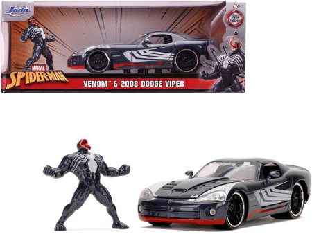 2008 Dodge Viper SRT10 Dark Gray with Venom Diecast Figurine Supply