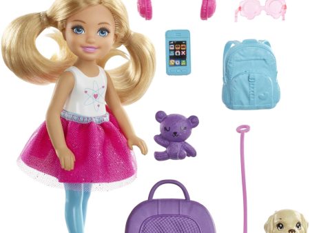 Barbie Dreamhouse Adventures Chelsea Doll & Accessories, Travel Set With Puppy, Blonde Small Doll Online