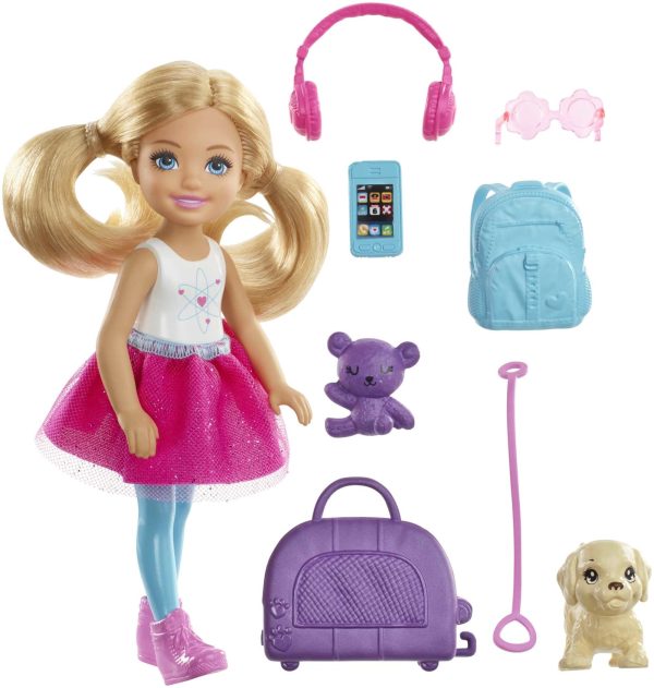 Barbie Dreamhouse Adventures Chelsea Doll & Accessories, Travel Set With Puppy, Blonde Small Doll Online