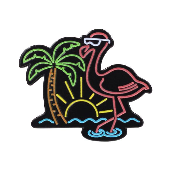 Neon Flamingo – Chill Life Beach Enamel Pin For Cheap