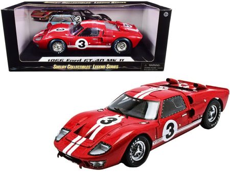 1966 Ford GT-40 MK II #5 Red with White Stripes Le Mans 1 18 Diecast Cheap