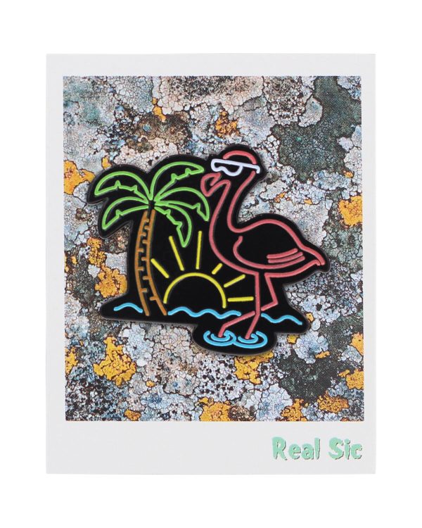 Neon Flamingo – Chill Life Beach Enamel Pin For Cheap