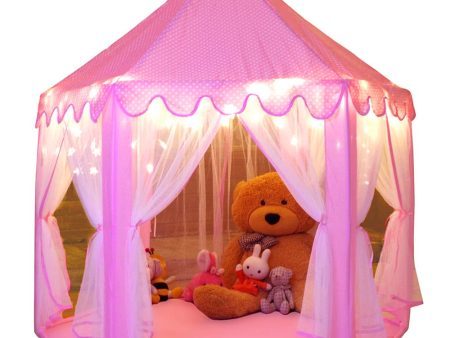 Monobeach Princess Tent Girls Large Playhouse Kids Castle Play Tent with Star Lights Toy for Children Indoor and Outdoor Games, 55   x 53   (DxH) Online