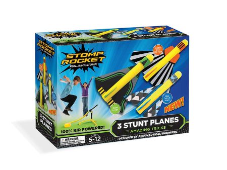 Stomp Rocket Stunt Planes - 3 Foam Plane Toys for Boys and Girls - Outdoor Rocket Toy Gift for Ages 5 (6, 7, 8) and Up Online Sale