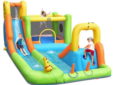 Inflatable Water Park Bounce House Double Water Slides Climbing Hot on Sale