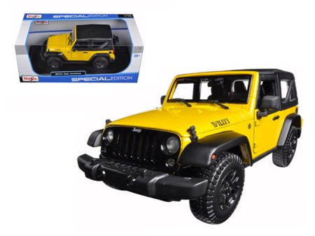 2014 Jeep Wrangler Willys Yellow 1 18 Diecast Model Car by Maisto on Sale