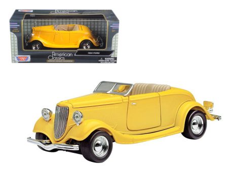 1934 Ford Coupe Yellow 1 24 Diecast Car Model by Motormax For Discount