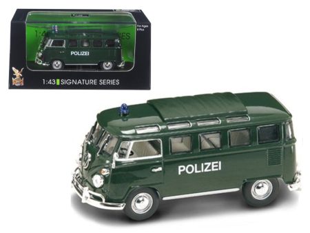 1962 Volkswagen Microbus Police Green 1 43 Diecast Car Model by Road Online now