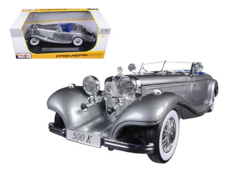 1936 Mercedes 500K Special Roadster Grey 1 18 Diecast Model Car by on Sale